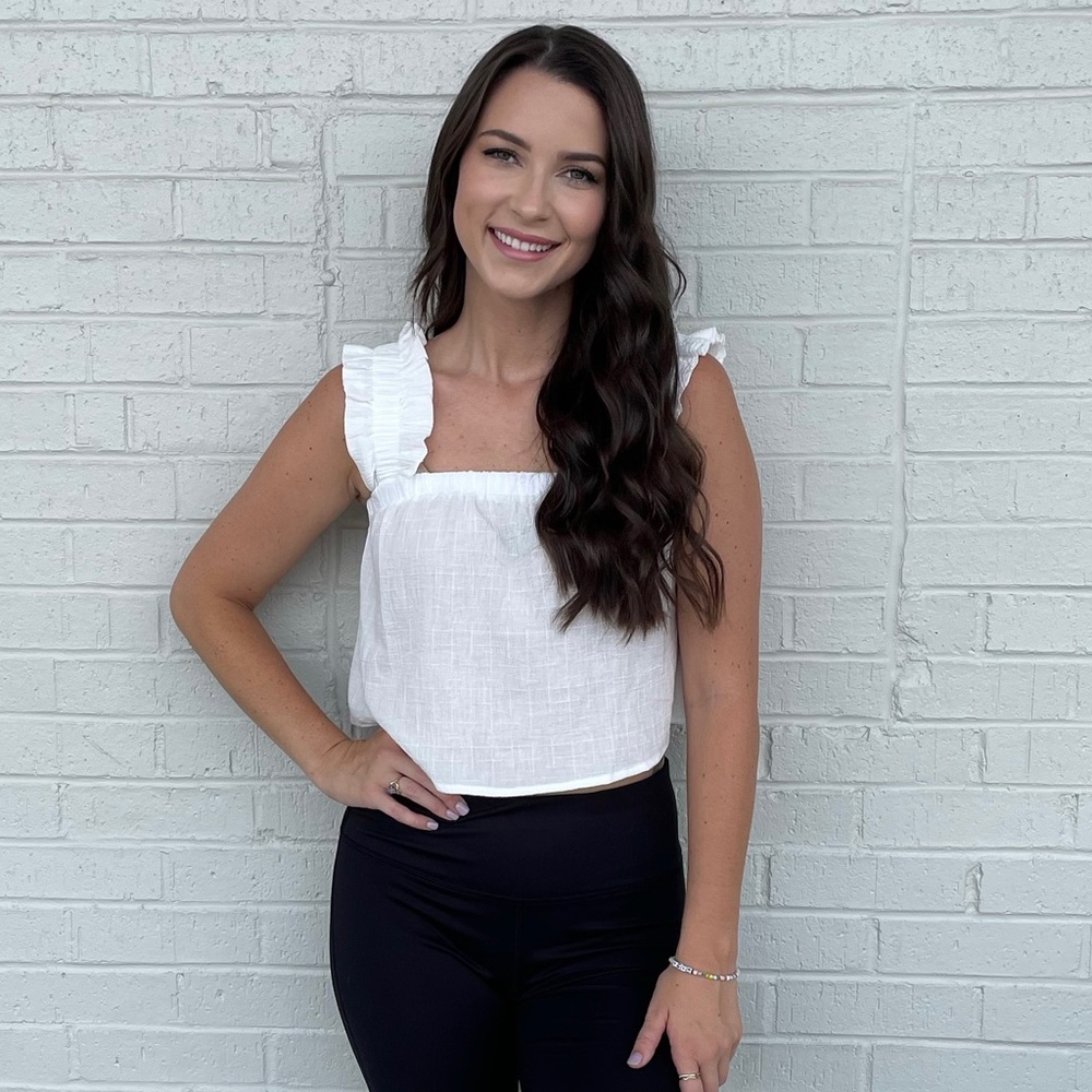 Ruffle strap crop top